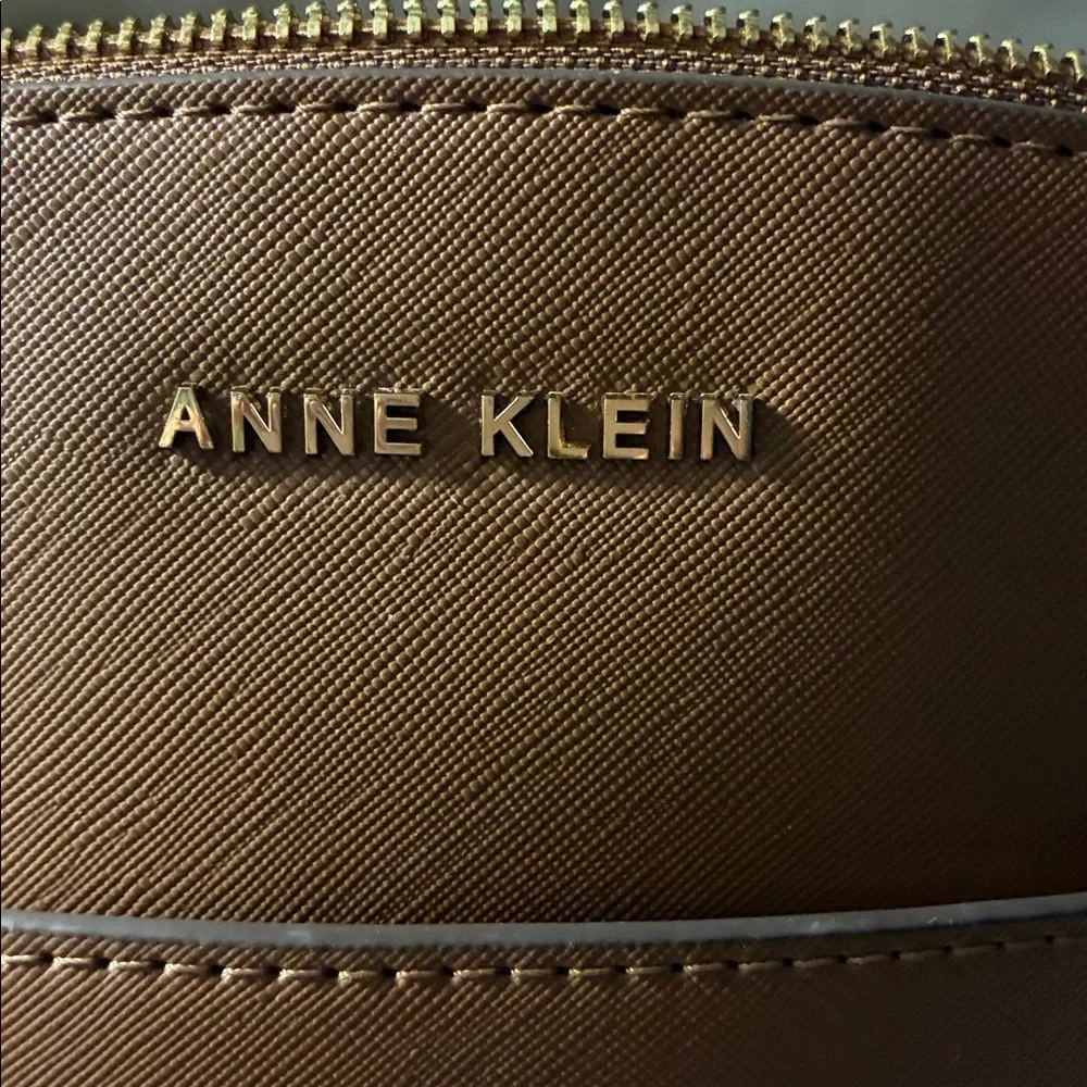 Anne Klein Chestnut Brown Saffiano Crossbody with Matching Wallet